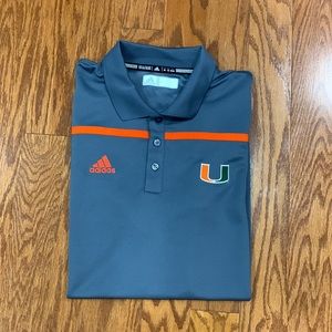 New Adidas Men’s Miami Hurricanes Polo size M